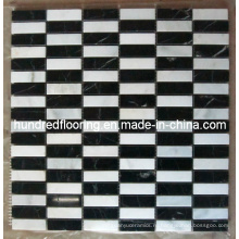 Белая и черная мраморная мозаичная плитка (HSM114)